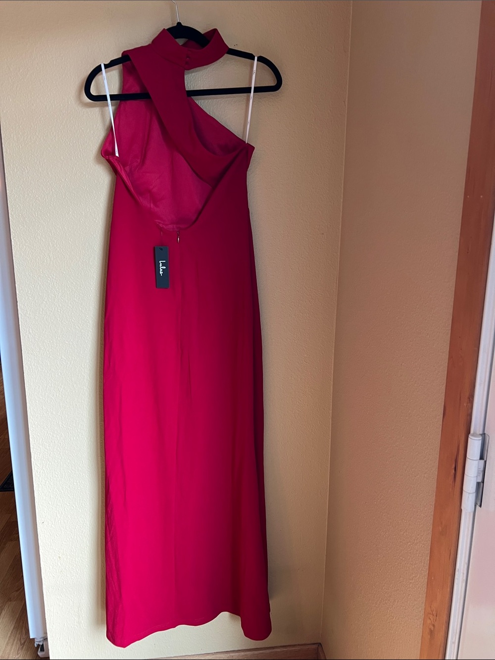 Lulus Keep it Interesting Asymmetrical Cut-Out Halter Maxi Dress